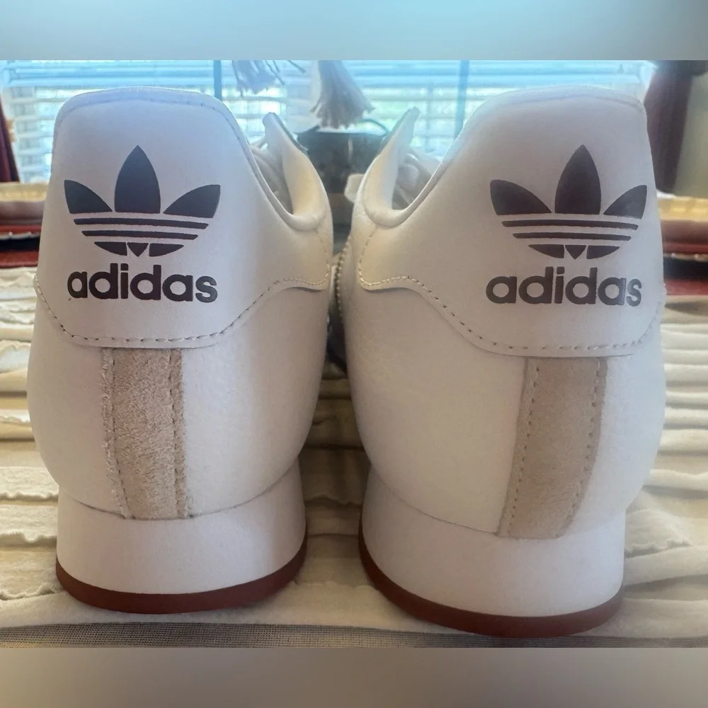 Original Adidas Samoa Sneakers White Ruby Red Burgundy Low Profile Sneaker Sz 11